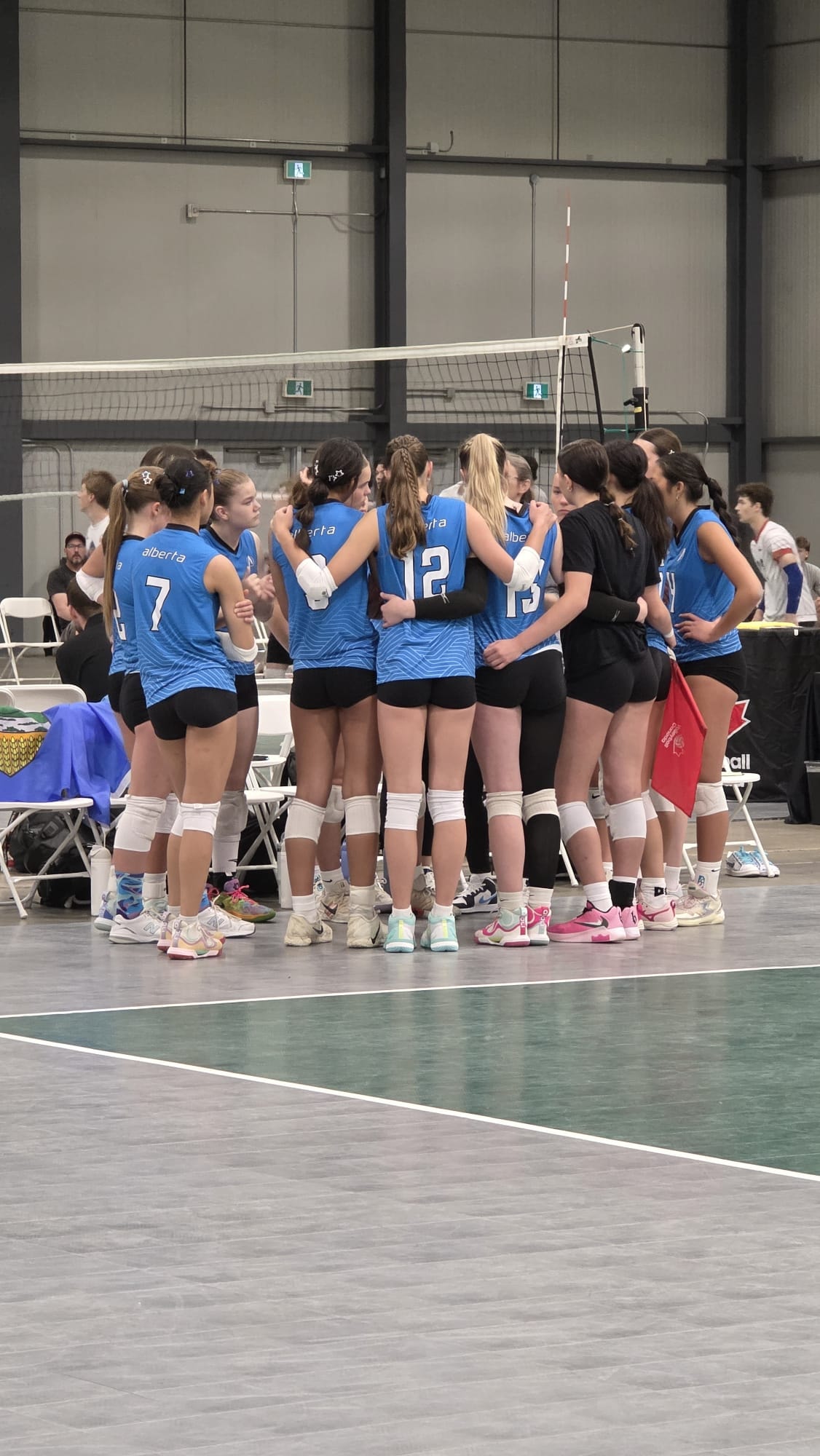 Team Alberta U15 huddle